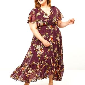 Lane Bryant floral fit to flare maxi dress.